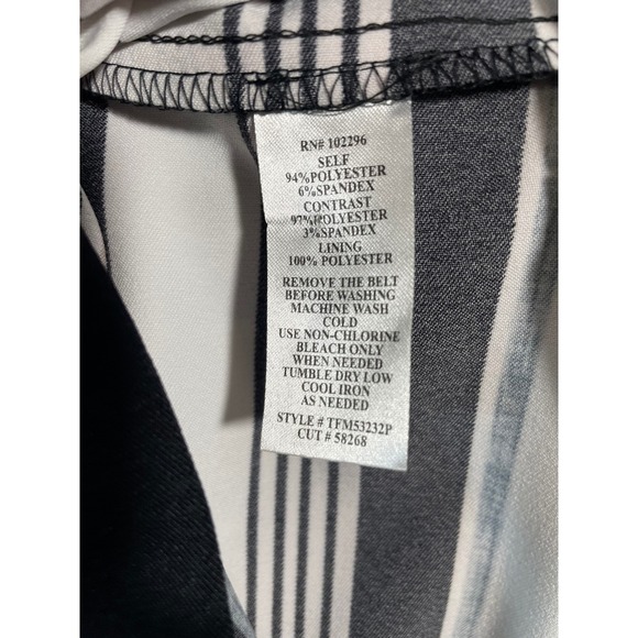 Connected Apparel Women Dress 8P Petite Sheath Striped Belted Career Office - Picture 9 of 10